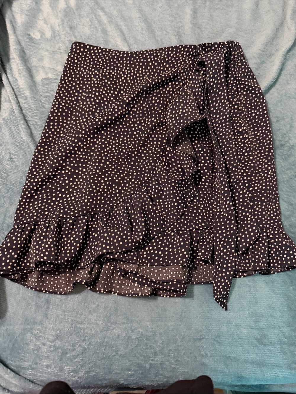 Women’s Black Polka Dot Wrap Skirt